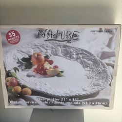 Brand New Nature Handcrafted Oval Platter – 21” x 15”