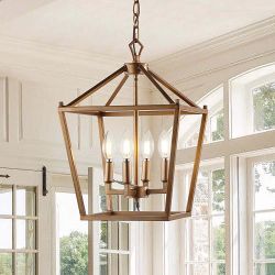 JONATHAN Y Pagoda Lantern 12 Inch Antique Gold