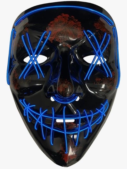 NEW! Halloween Purge Light Up Scary Mask (RED or BLUE) Batteries not included