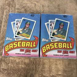 2 - 1989 Topps Baseball Card Factory Sealed boxes 72 Unopened Packs