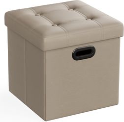 SONGMICS 15 Inches Folding Storage Ottoman(Beige)-BRAND NEW IN BOX