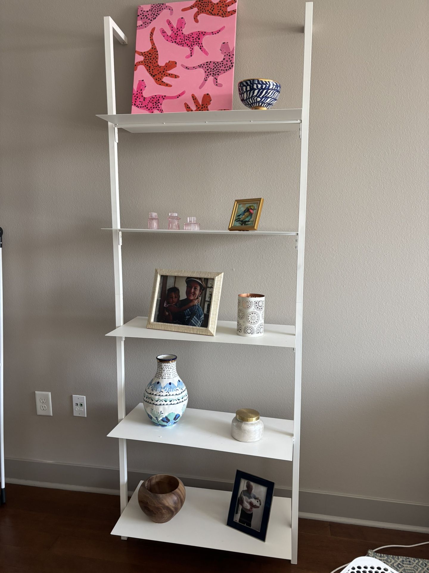 Pottery Barn Temple Street Book Shelf - Ladder Bookshelf, White, Metal