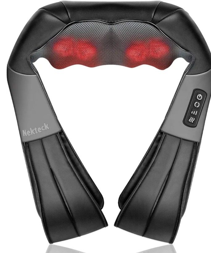 Tissue with Heat, 3D Kneading Massage Pillow Back Shoulder Massagerfor Body Muscle