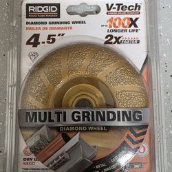 Rigid 4.5 " Diamond Grinding Wheel