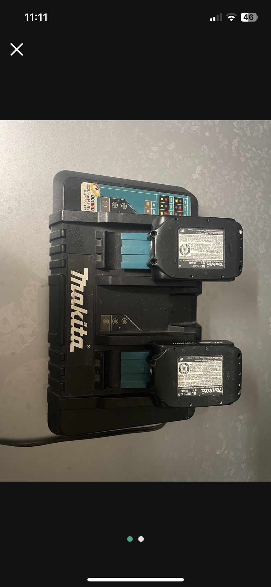 Makita Double Charger with 2 2.0Amp Batteries