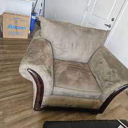 Large suede chair