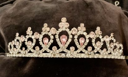 Pink Crown For Quinceanera Light Pink Rhinestones New No Tags 