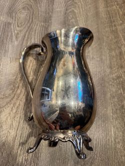 Vintage F.B. Rogers Silverplate Water Pitcher with Ice Guard