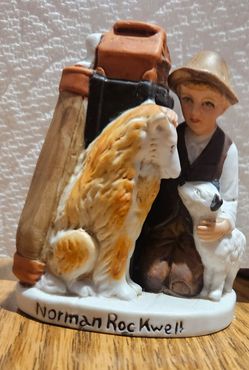 VTG NORMAN ROCKWELL CERAMIC FIGUREN FRIENDS IN NEED DAVE GROSSMAN 1980