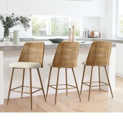 Set of 3 Modern Bar Stools – Excellent Condition – First Come, First Serve Price: $180 (OBO)