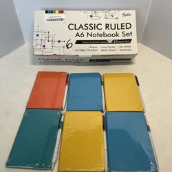 Six New Feela Classic Ruled A6 Notebook Set