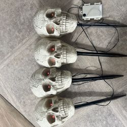 Red Light up Skull Yard Lights 