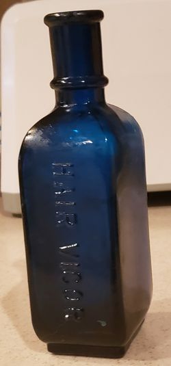 Antique cobalt glass bottles (3)
