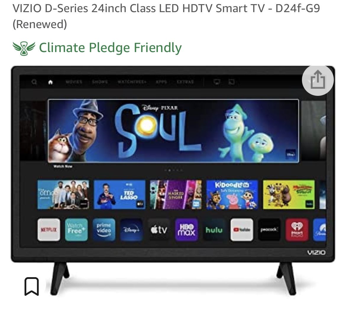 VIZIO D-Series 24inch Class LED HDTV Smart TV - D24f-G9 (Renewed)