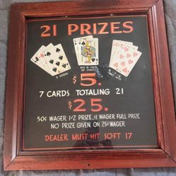 Antique Cards Poker Framed  Black Jack, casino 