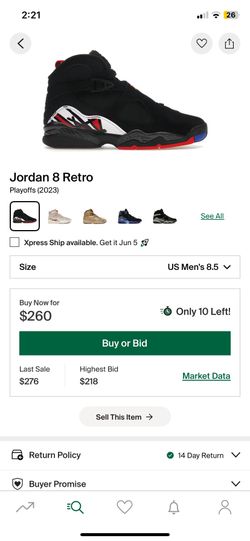 Jordan 8 Playoffs New 8.5