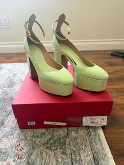 Valentino Platform Strap Pump in Pale Green
