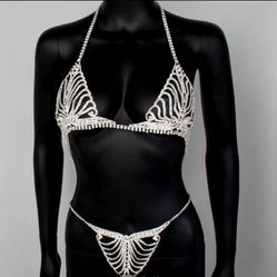 Crystals Diamonds Accessories Bikini Underwear For Women 