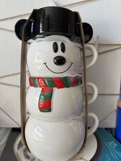 Mickey Snowman Christmas Mugs