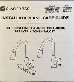 Glacier Bay - Fairhurst Single Pull Down Sprayer Handle Kitchen Faucet 