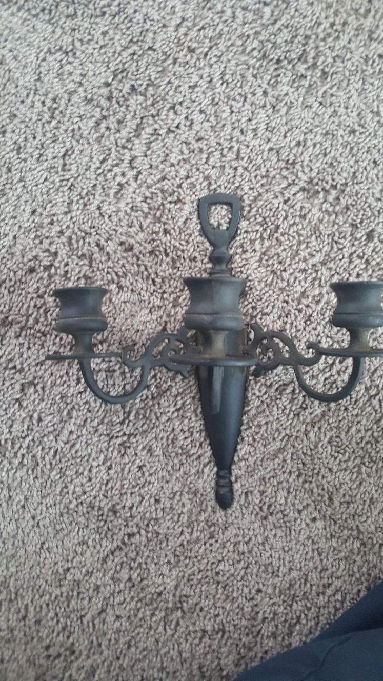 Old wilton cast iron candle holder