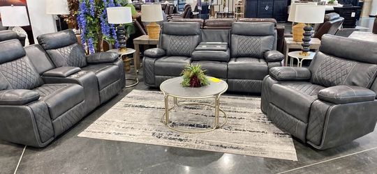 3- Pieces Breathable air Leather Manual recliner sofa set
