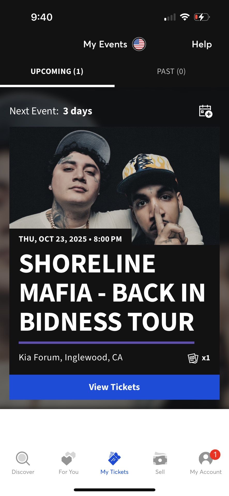 Shoreline Mafia Floor Ticket 