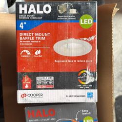 9 Halo Led Lights Brand New - Halo 4 direct Mount Recessed Down Light And 5 Halo recessed Lights