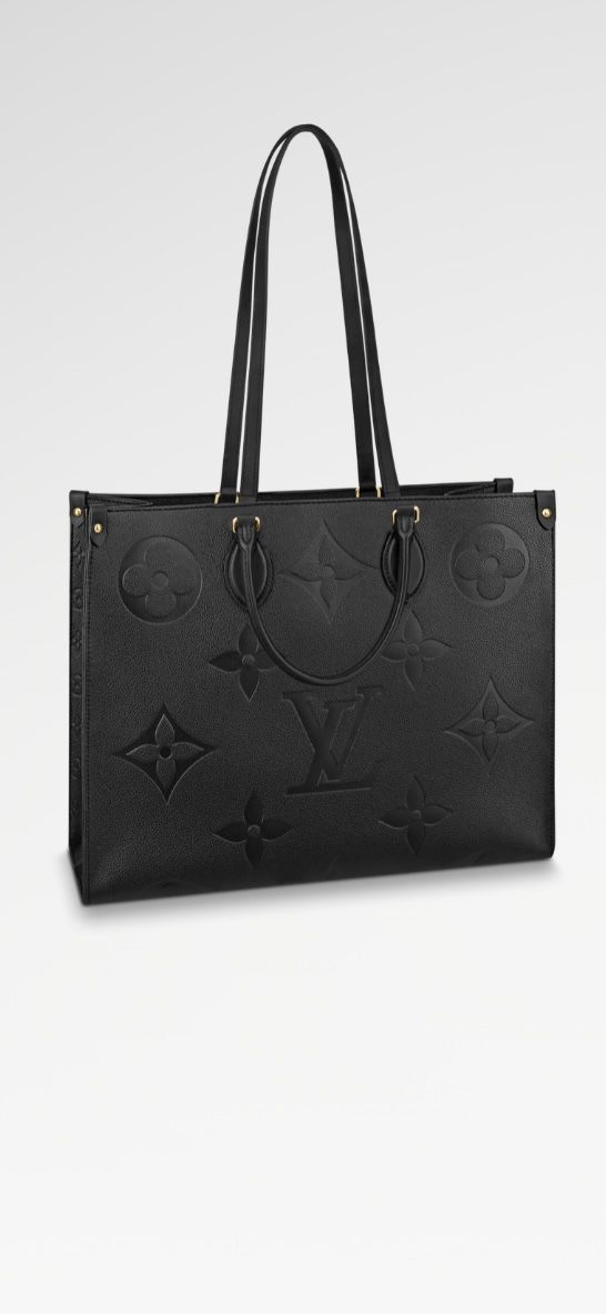 Louis Vuitton Large Black Leather Tote Bag Women