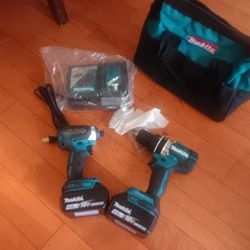 New Drill Set 2 Battery Charge 18v 4.0ah 