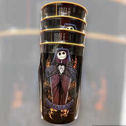 Disney Nightmare Before Christmas 4-Pack Plastic Tumbler Cups Halloween 22 Onz