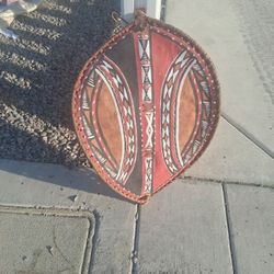 MAaasai Sheild With Geometric Decoration