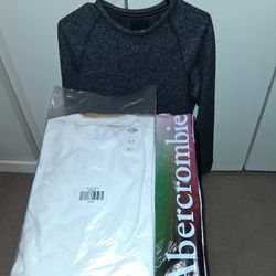 Abercrombie and Fitch premium essentials MENS  SM/ medium SWEATER And PREMIUM ESSENTIALS....LONG SLEEVE Shirt 👕 😍 ✨️ 💕 Nice School 🏫 Clothes! New 