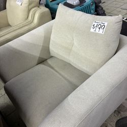 Beige Fabric Accent Chair 