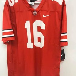 Ohio State Buckeyes Nike Mens Football Jersey #16 NCAA Red Scarlett Large NWT