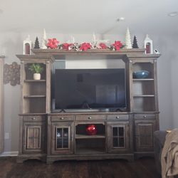 Entertainment Center And 60 inch Hisense TV