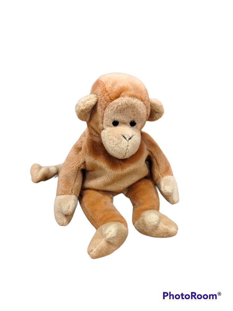 Ty Beanie Babies Bongo The Monkey Tan Tail - 10"