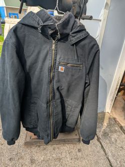 Carhartt Black Hooded Work Jacket