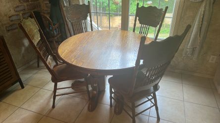 Solid Wood Dining Table and Chairs