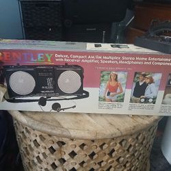 1980s Compact Multiple Stereo Home Entertainment System With Receiver Amplifier Speakers Headphones And Compounds Casing