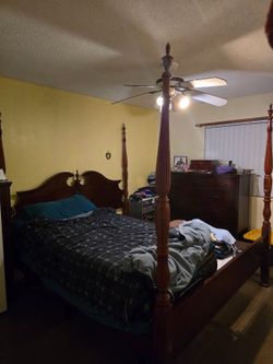 Adjustable king and Cal-king bed frame solid cherry wood