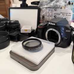 Nikon D3300 With Accessories, Lenses, And Filters 