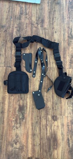Brand New Nylon Duty Belt Setup with Holster, Radio Pouch & Sam Browne Strap