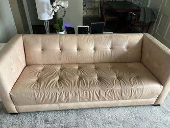 Italian Leather Couch, Toffee/Neutral