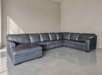 Real Leather Sectional w/ Chaise