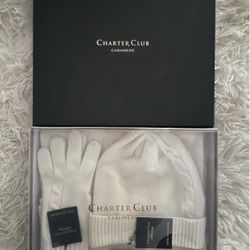 Charter Club cashmere hat/gloves/scarf set