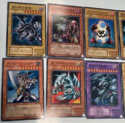 8 Vintage Japanese Yu-Gi-Oh! Dragon Cards Lot – Blue-Eyes, Red-Eyes & More