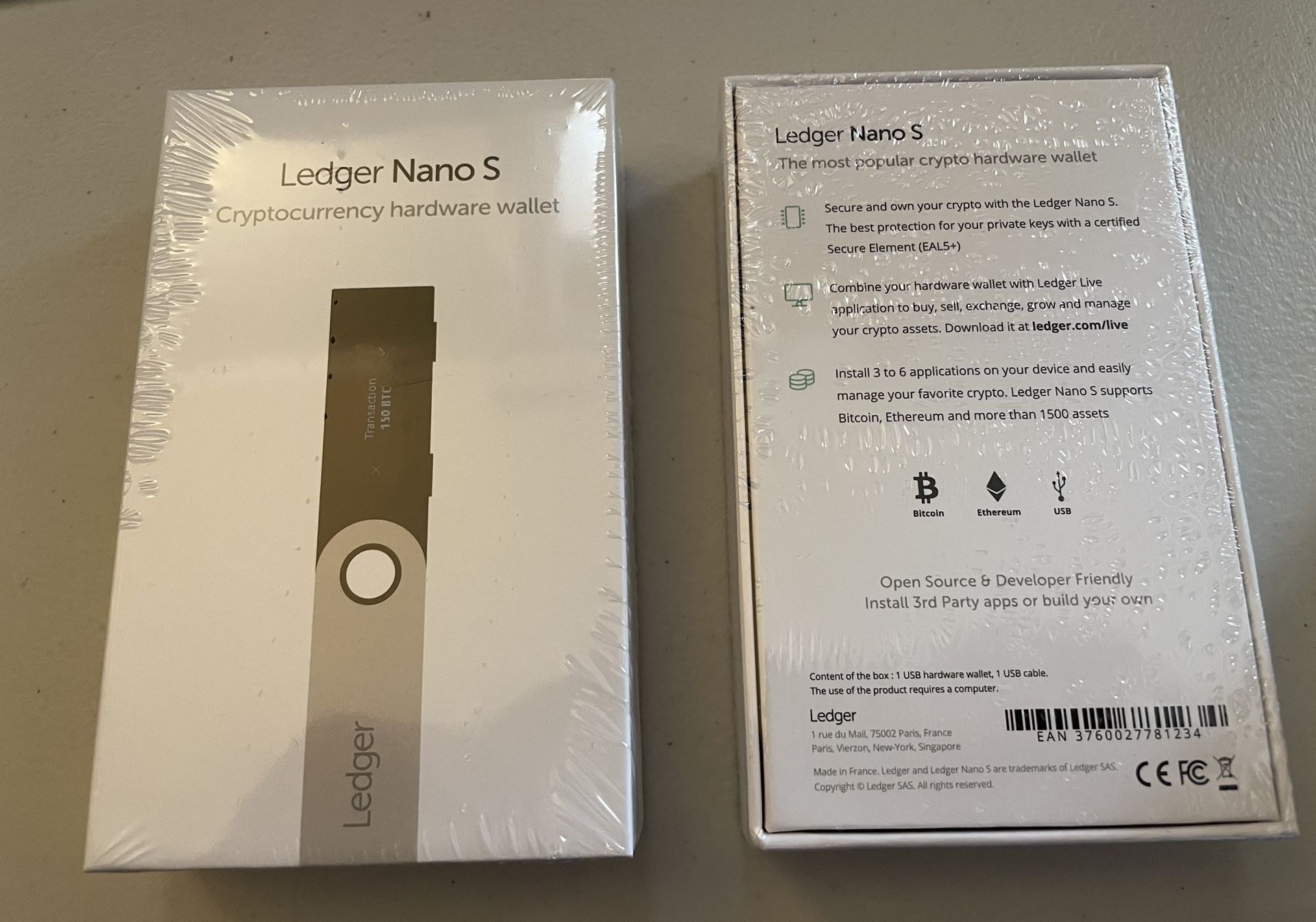 Sealed Ledger Nano S Crypto Wallet