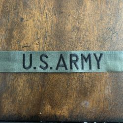 Vintage US Army Embroidered OD Green "US ARMY" Uniform Patch NEW Name Tag
