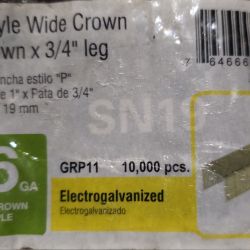 P Style Wide Crown Staples 1"x¾" Electrogalvanized